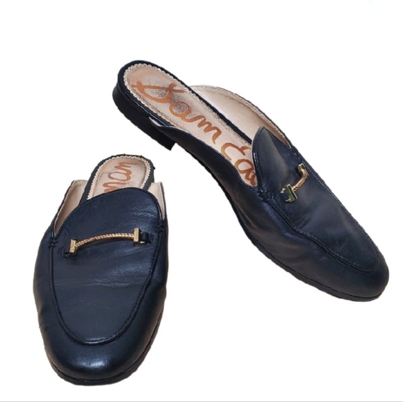 Sam Edelman Black Leather Slip-on Loafers Size 8M - Picture 1 of 10